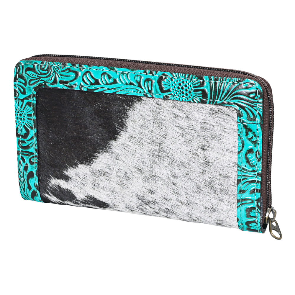 Ohlay Coin Purse Embossed Hair-On Genuine Leather