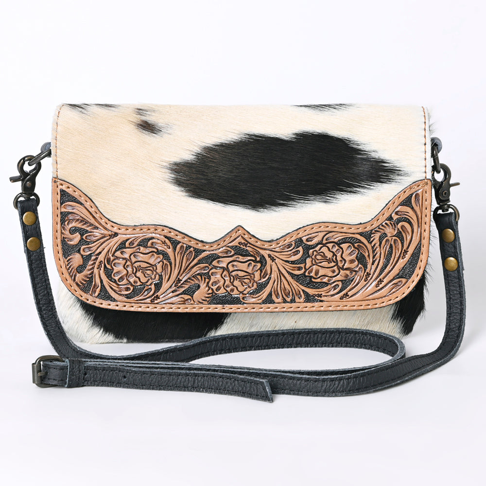 Ohlay Wallet Hand Tooled Hair-on Genuine Leather