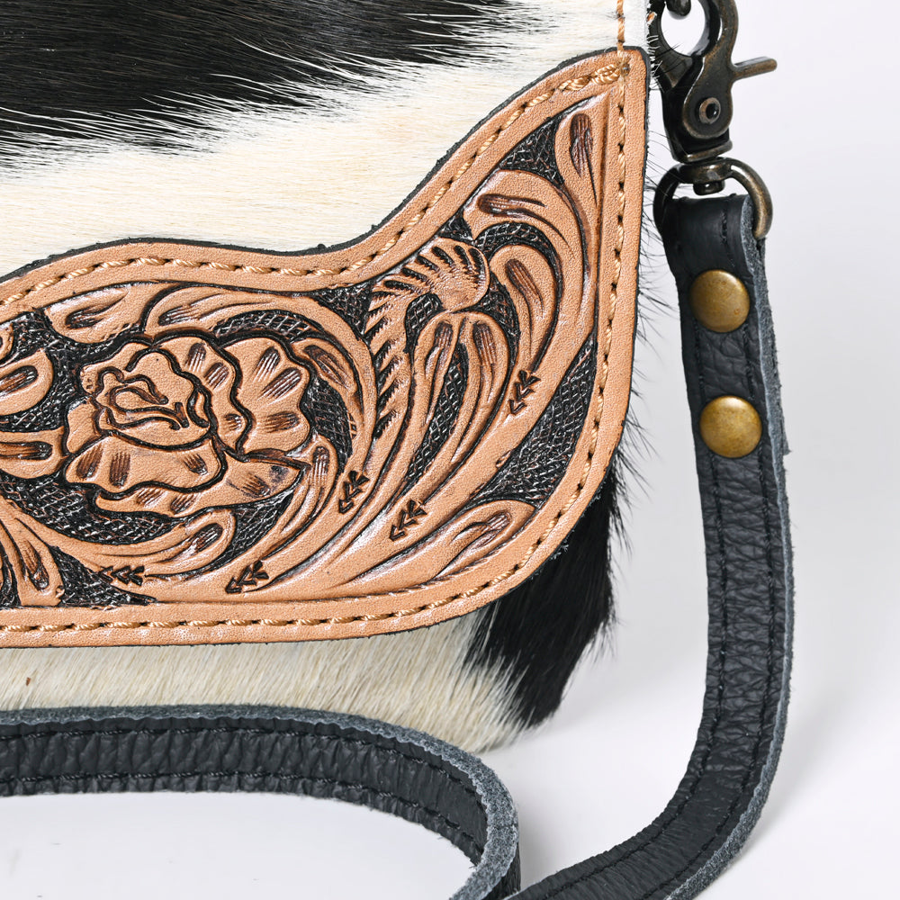 Ohlay Wallet Hand Tooled Hair-on Genuine Leather