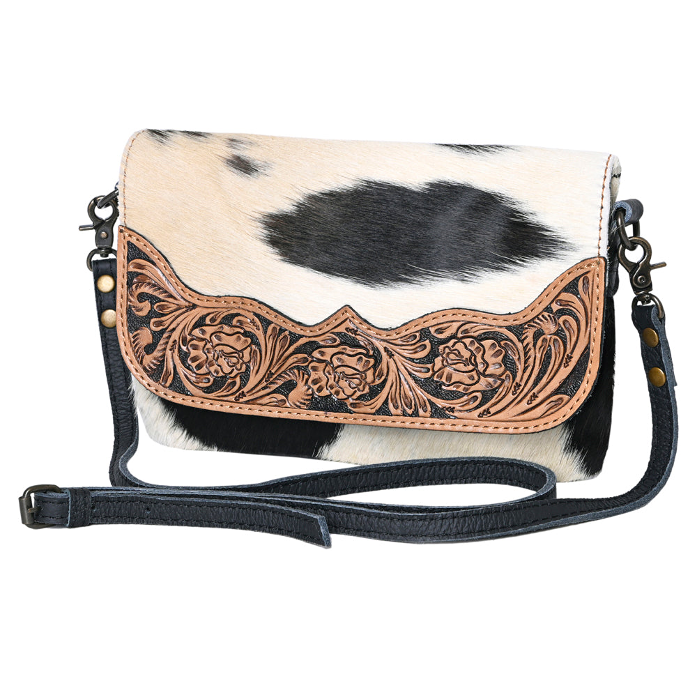 Ohlay Wallet Hand Tooled Hair-on Genuine Leather