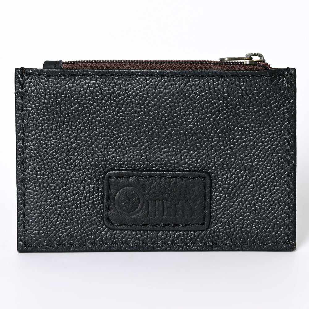 Ohlay Coin Purse Hand Tooled Genuine Leather