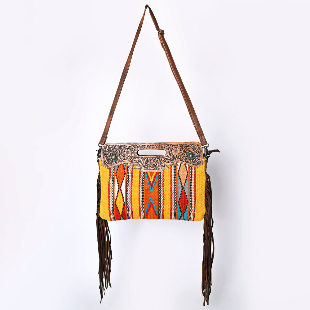 OHLAY Clutch Hand Tooled Upcycled Wool Genuine Leather Women Bag Western Handbag Purse | Purses for Cute Purs