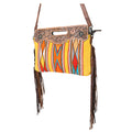 Ohlay Clutch Hand Tooled Upcycled Wool Genuine Leather