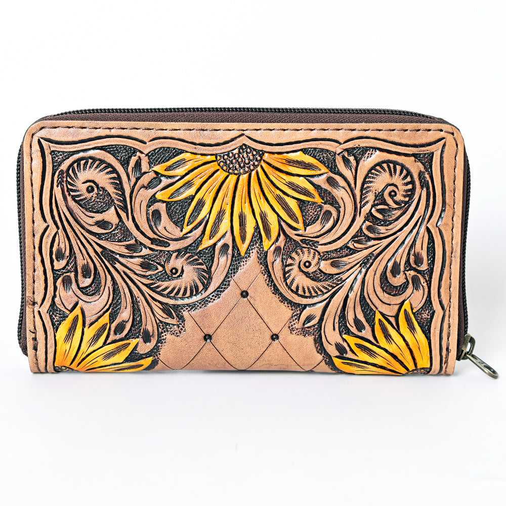 Ohlay Coin Purse Hand Tooled Genuine Leather