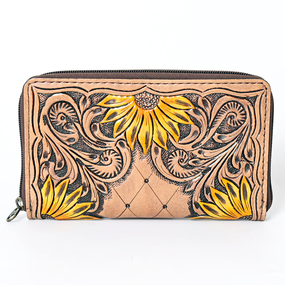 Ohlay Coin Purse Hand Tooled Genuine Leather