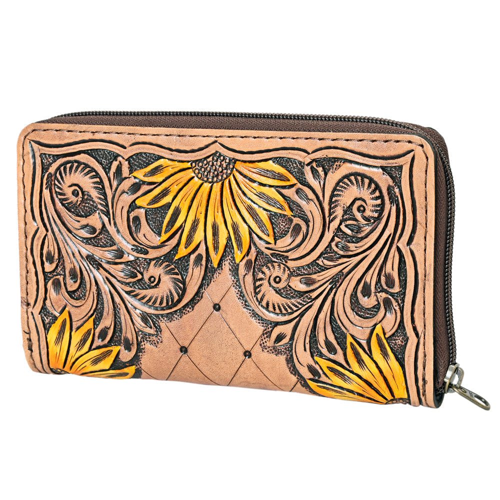 Ohlay Coin Purse Hand Tooled Genuine Leather
