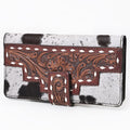 Ohlay Coin Purse Hand Tooled Hair-On Genuine Leather