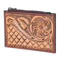 Ohlay Coin Purse Hand Tooled Hair-On Genuine Leather
