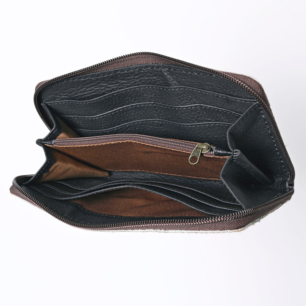 OHLAY Coin Purse Embossed Hair-On Genuine Leather Women Bag Western Handbag | for Cute