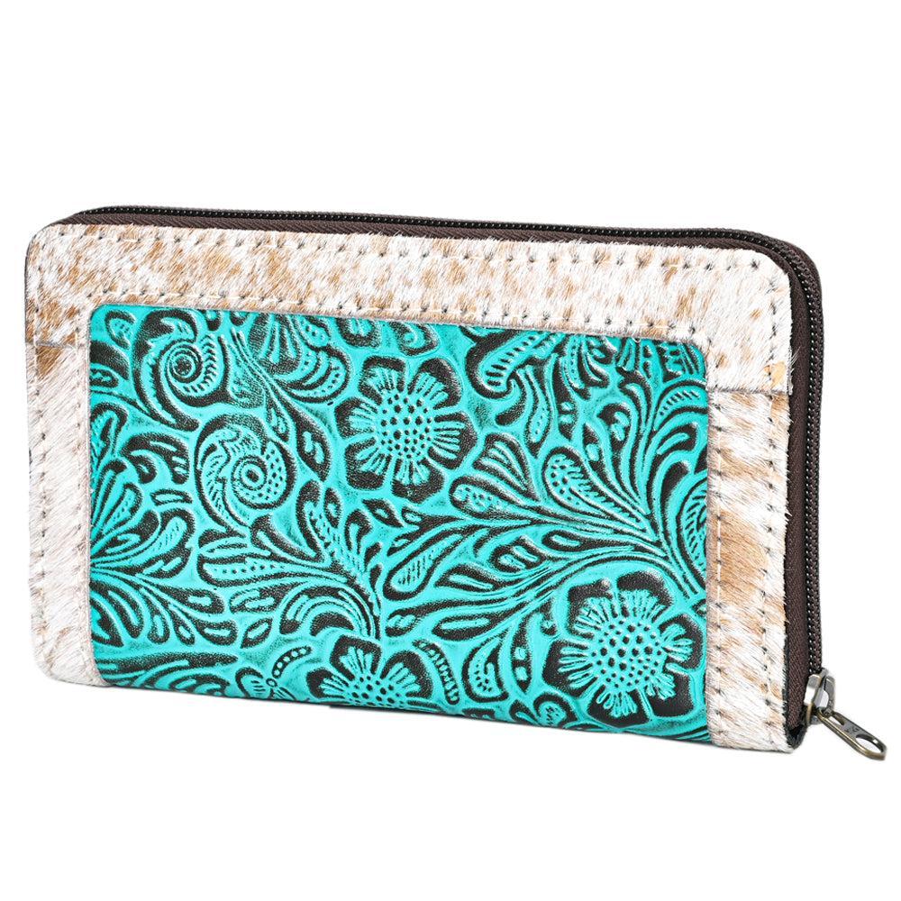 OHLAY Embossed Hair-On Genuine Leather Coin Purse