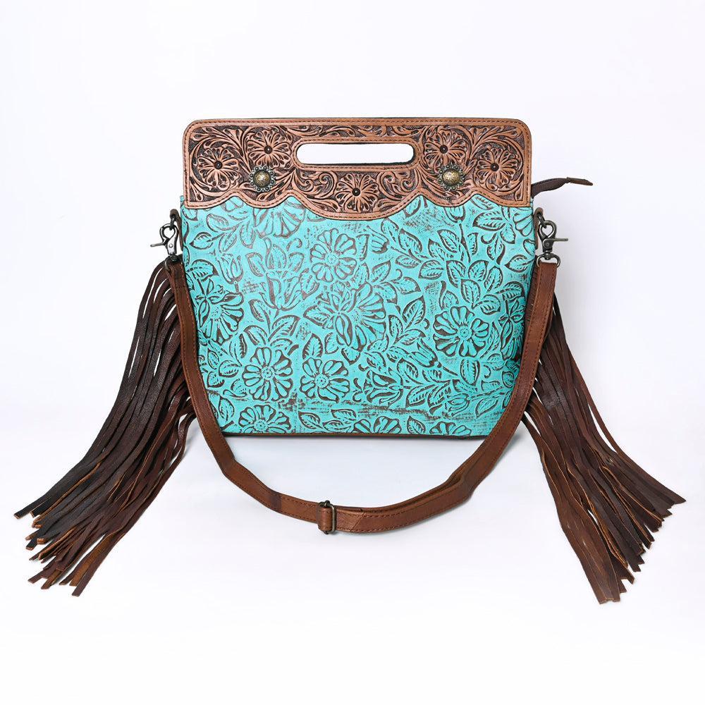 OHLAY Hand-Tooled Embossed Genuine Leather Clutch