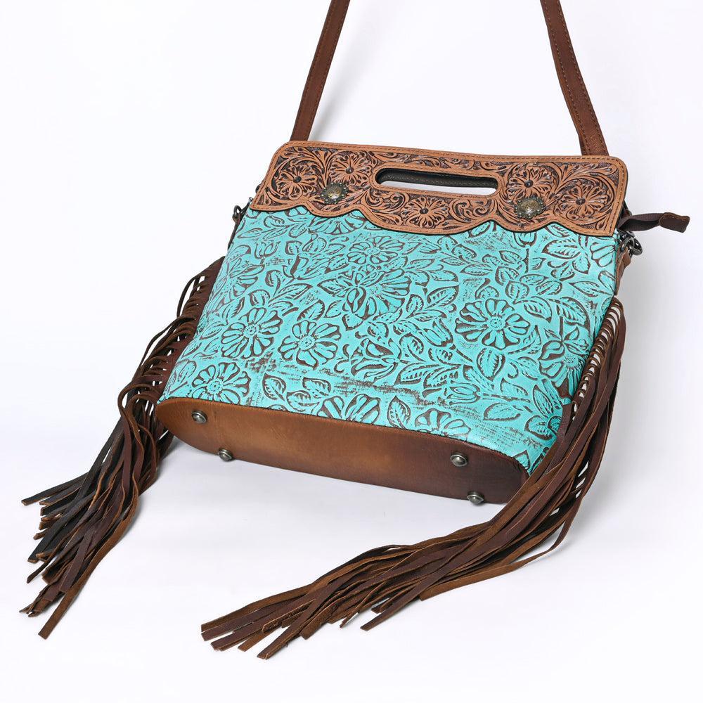 OHLAY Hand-Tooled Embossed Genuine Leather Clutch