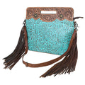 OHLAY Hand-Tooled Embossed Genuine Leather Clutch