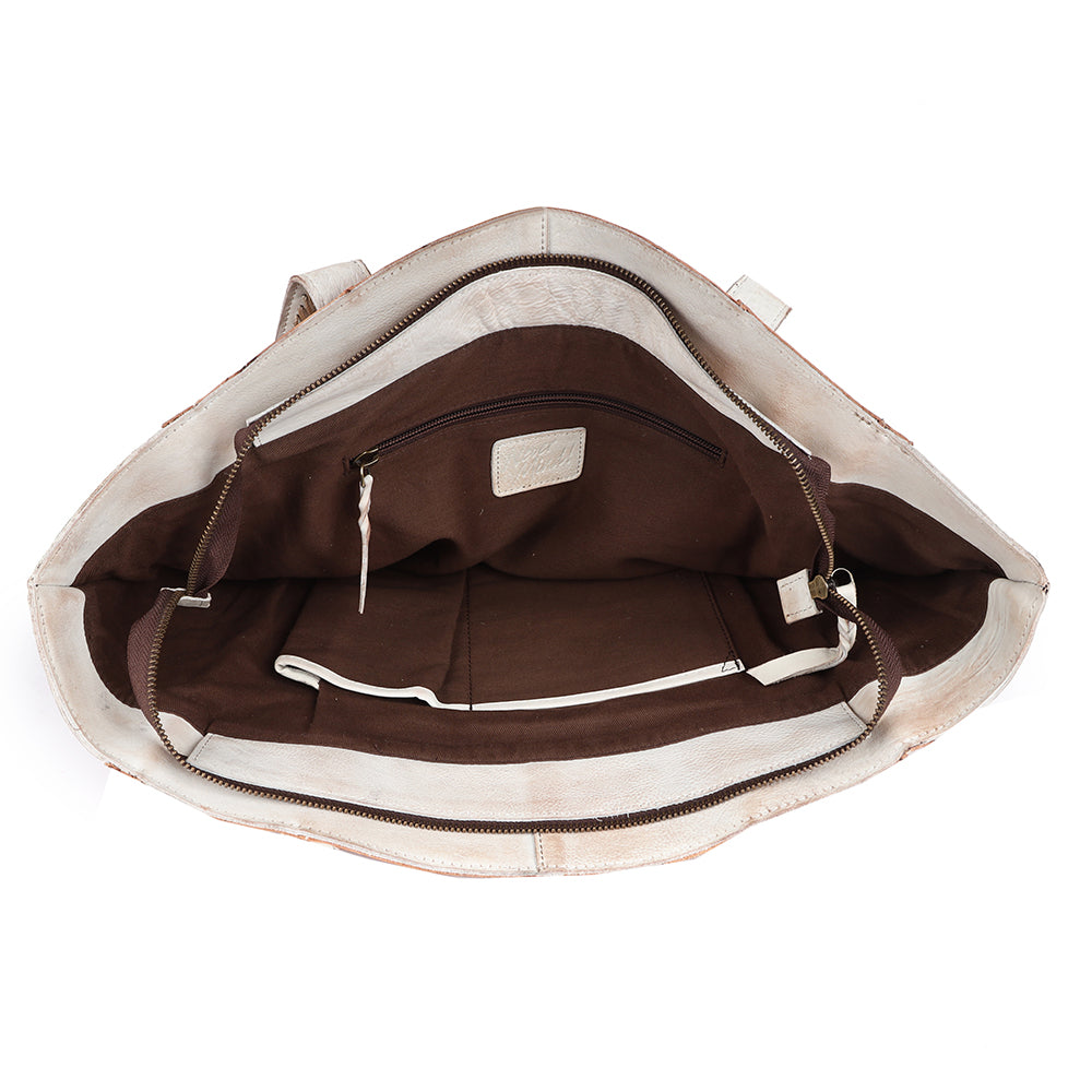 Never Mind Tote Vintage Handmade Genuine Cowhide Leather
