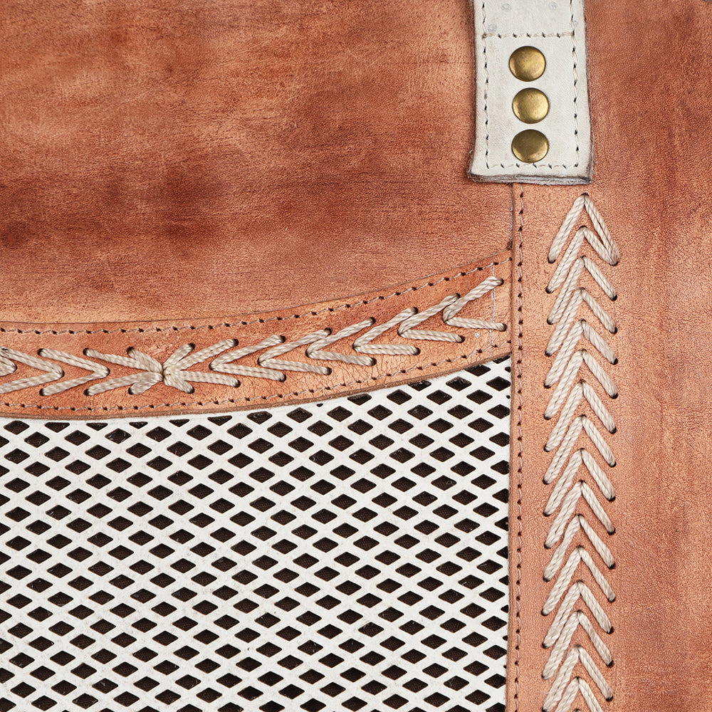 Never Mind Tote Vintage Handmade Genuine Cowhide Leather