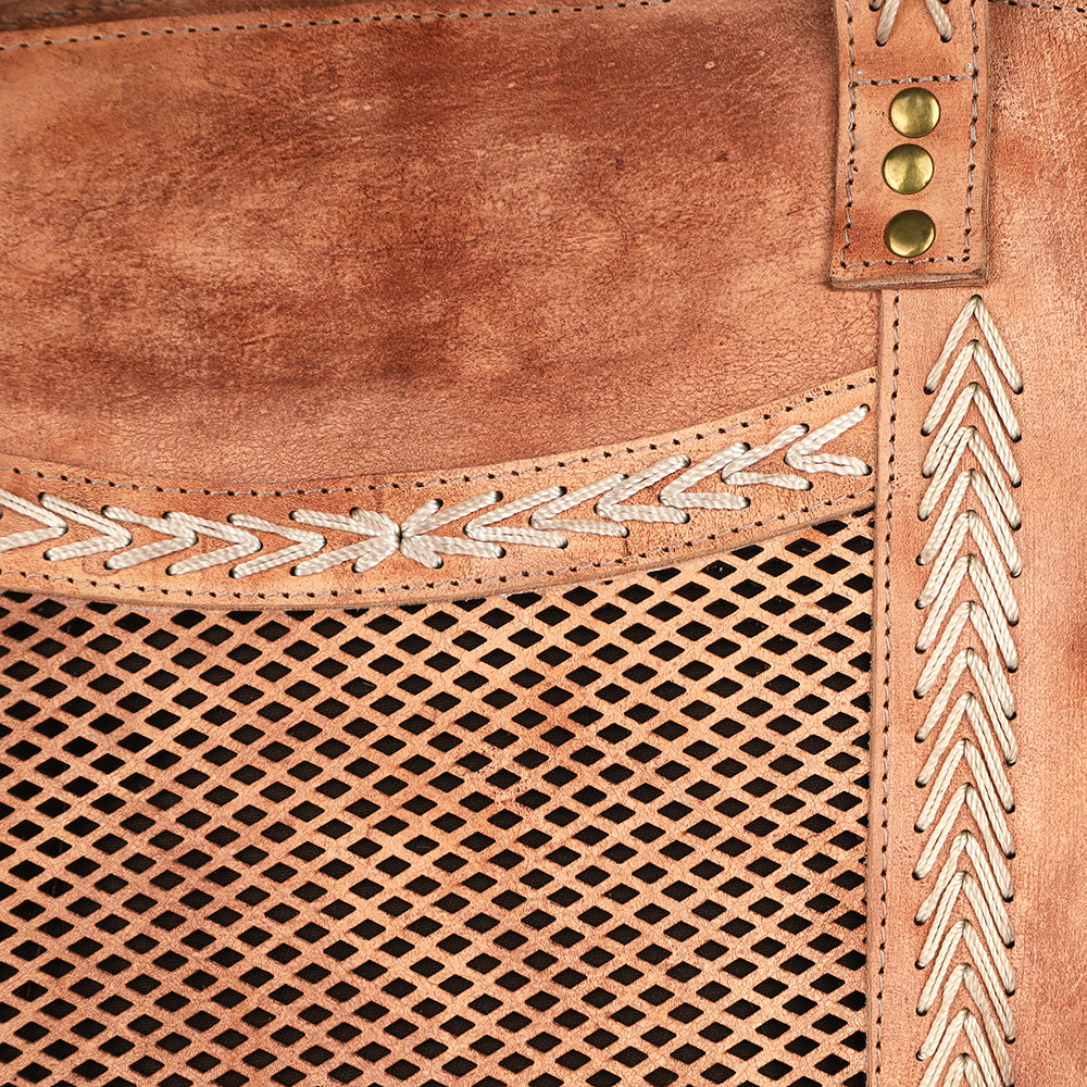 Never Mind Tote Vintage Handmade Genuine Cowhide Leather