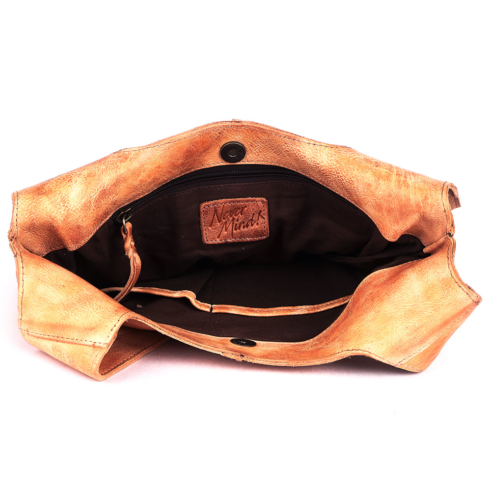 Never Mind Hobo Vintage Handmade Genuine Cowhide Leather