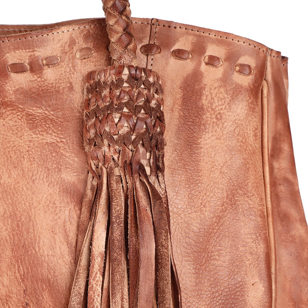Never Mind Tote Vintage Handmade Genuine Cowhide Leather