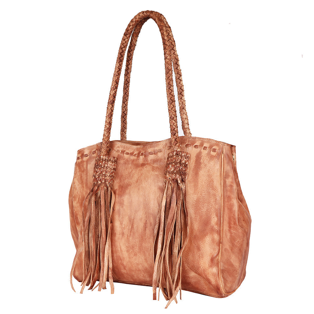 Never Mind Tote Vintage Handmade Genuine Cowhide Leather