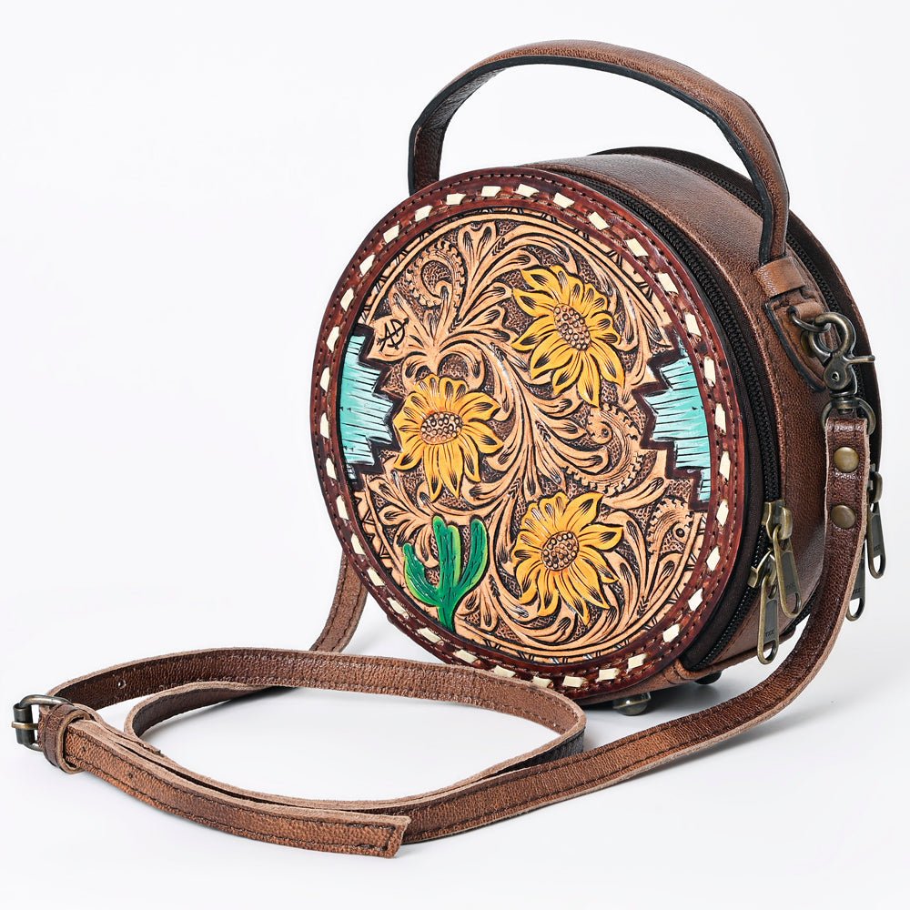 American Darling Canteen Hand Tooled Genuine Leather