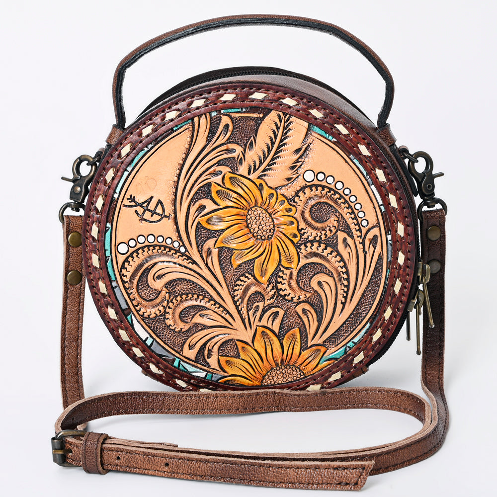 American Darling Canteen Bag Hand Tooled Genuine Leather Western Women | Handbag Purse Travel Clutch