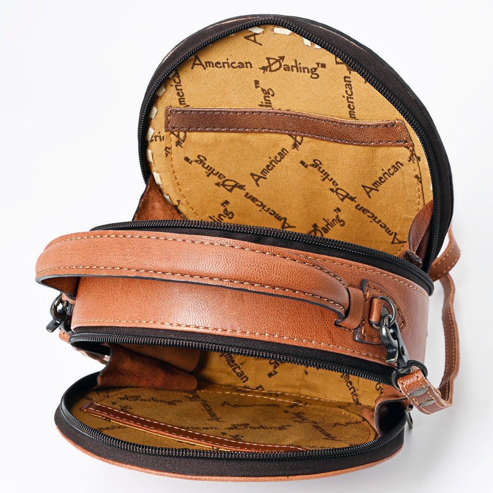 American Darling Canteen Hand Tooled Genuine Leather