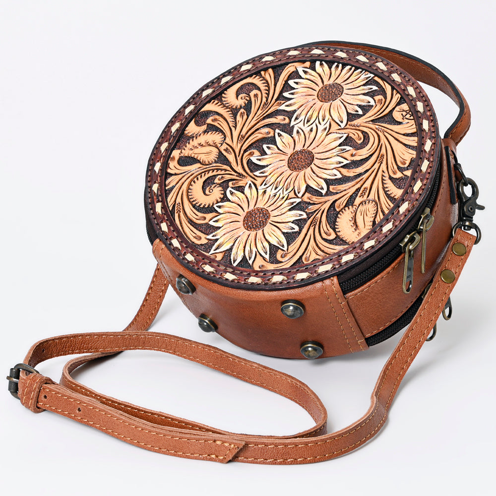 American Darling Canteen Bag Hand Tooled Genuine Leather Western Women | Handbag Purse Travel Clutch