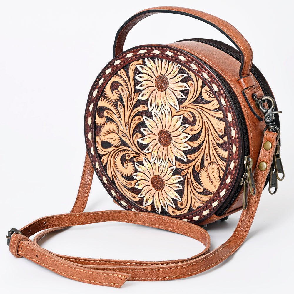 American Darling Canteen Hand Tooled Genuine Leather