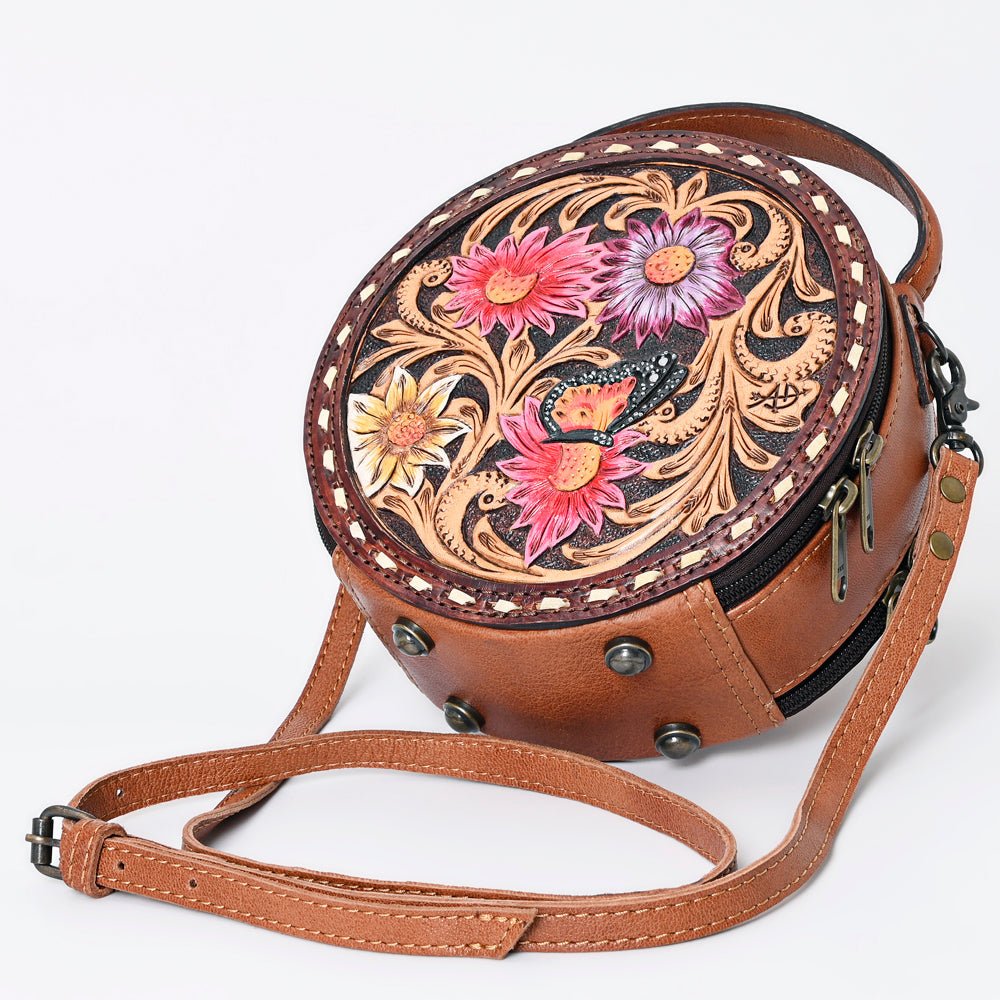 American Darling Canteen Hand Tooled Genuine Leather