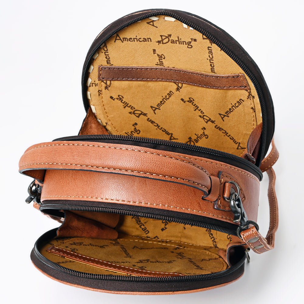 American Darling Canteen Hand Tooled Genuine Leather
