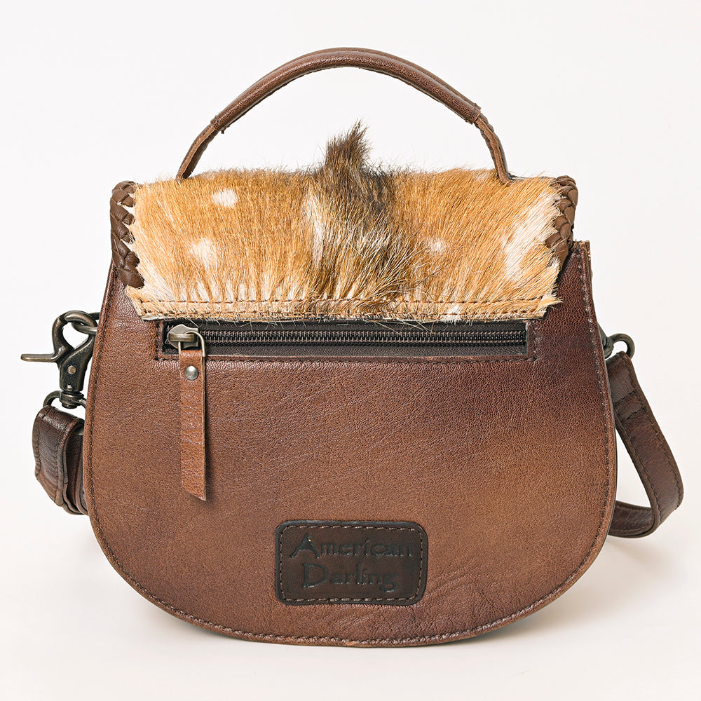 American Darling Hair-On Cowhide Genuine Leather Western Crossbody Bag with Adjustable Strap 7in (H) X 12in (W) X 2in (D)