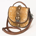 American Darling Hand-Tooled Hair-On Genuine Leather Bag