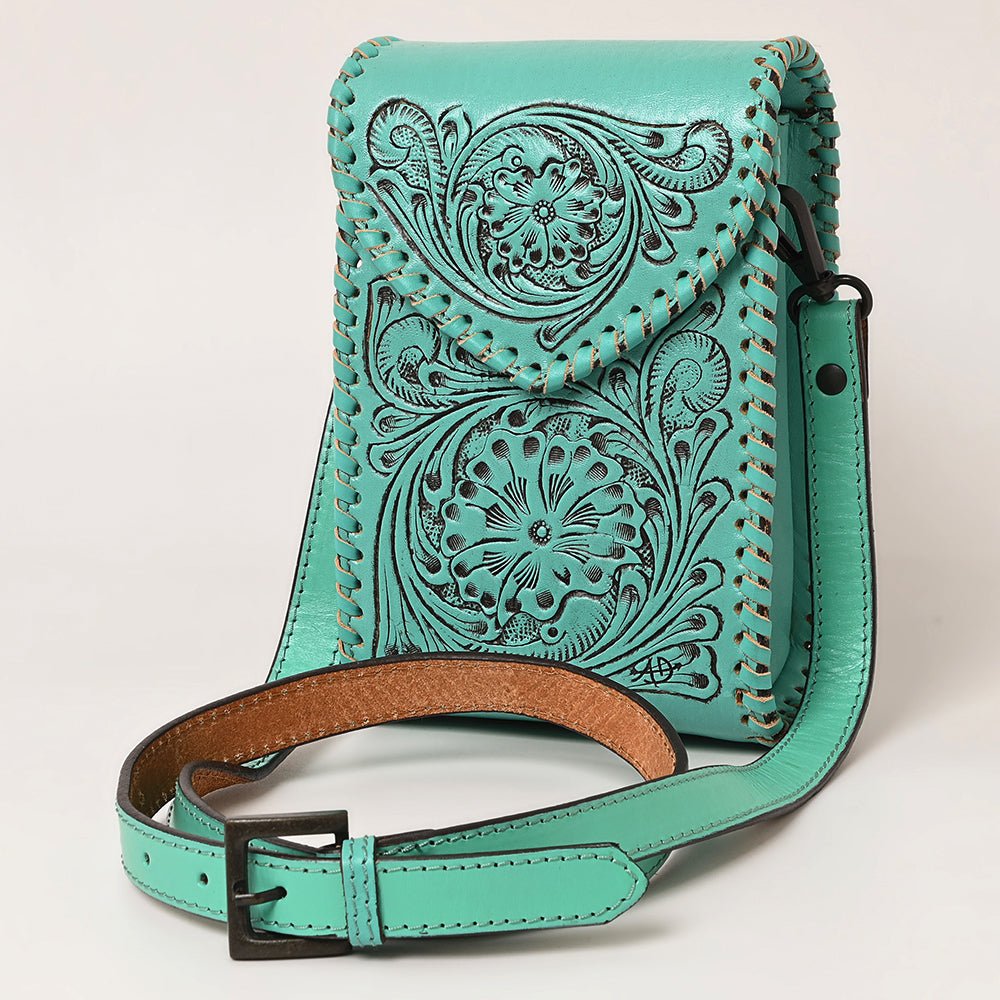 American Darling Cell Phone Holder Hand Tooled Genuine Leather