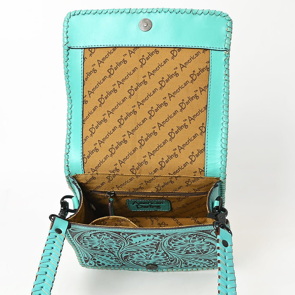 American Darling Crossbody Hand Tooled Genuine Leather