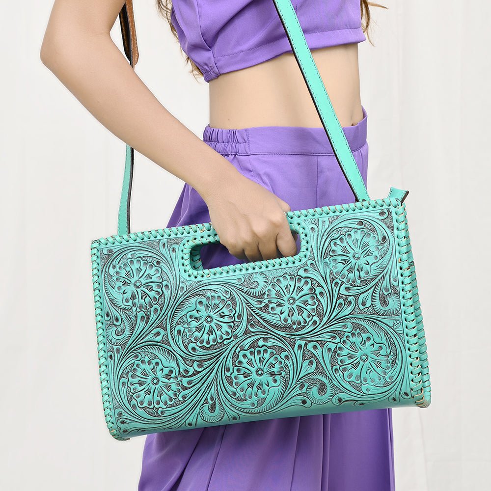 American Darling Clutch Hand Tooled Genuine Leather