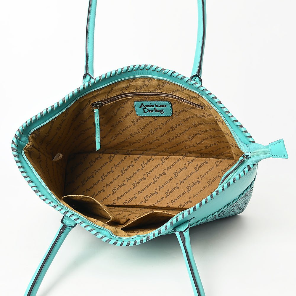 American Darling Tote Hand Tooled Genuine Leather