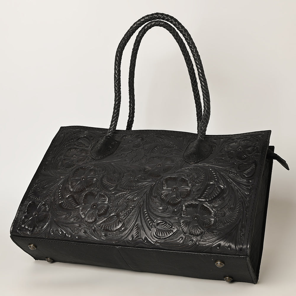 Ohlay Tote Hand Tooled Genuine Leather
