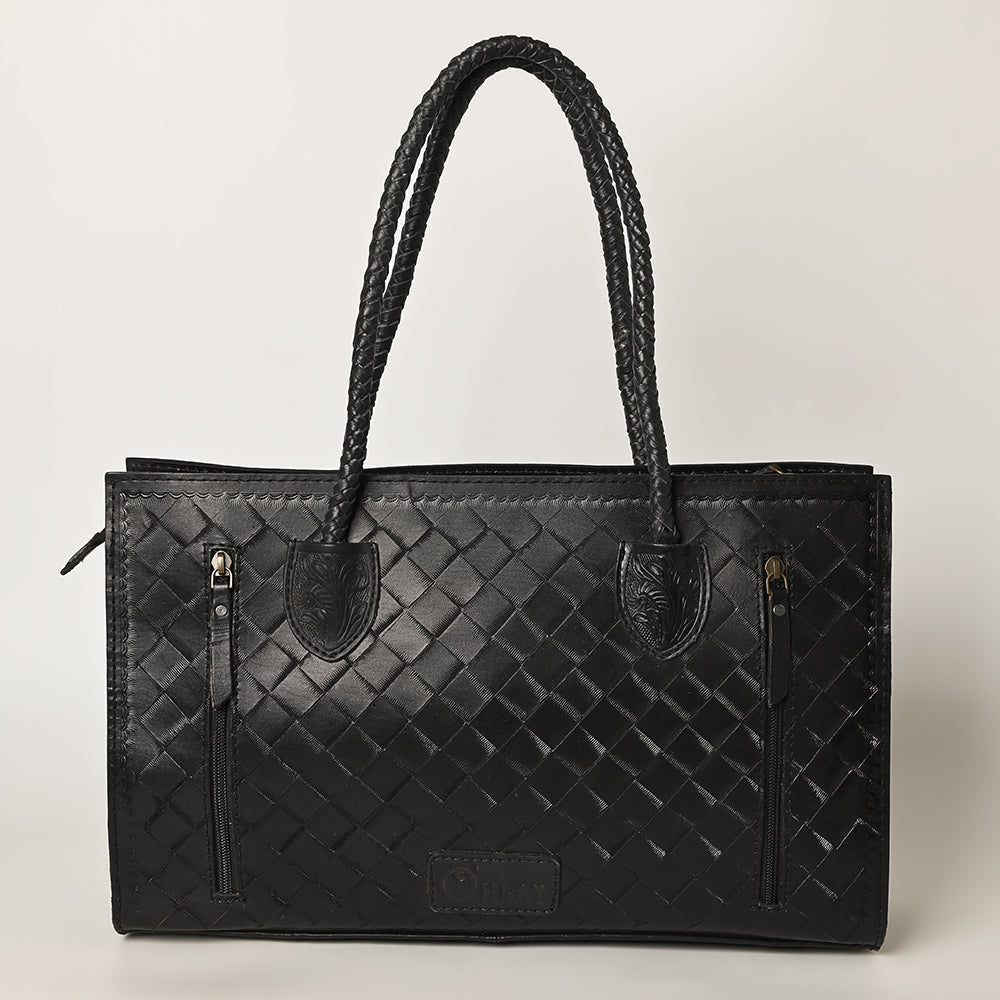 Ohlay Tote Hand Tooled Genuine Leather