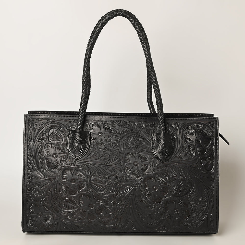 Ohlay Tote Hand Tooled Genuine Leather