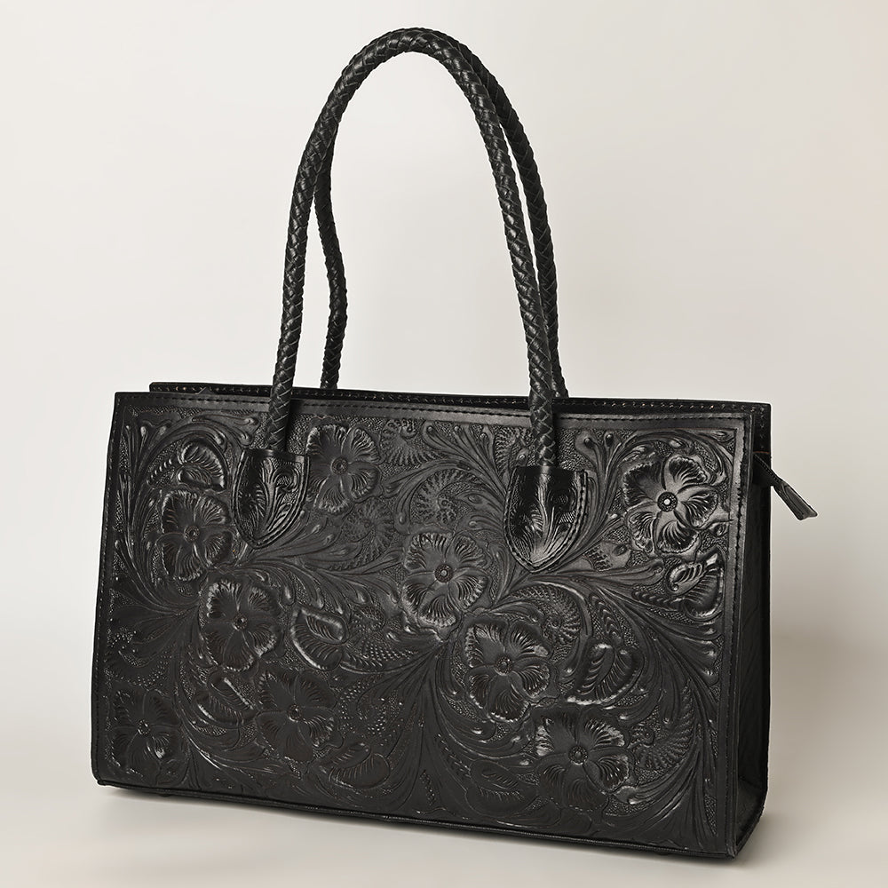 Ohlay Tote Hand Tooled Genuine Leather
