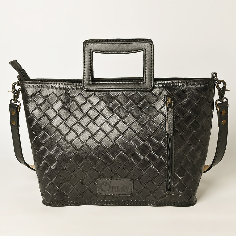 Ohlay Tote Hand Tooled Genuine Leather