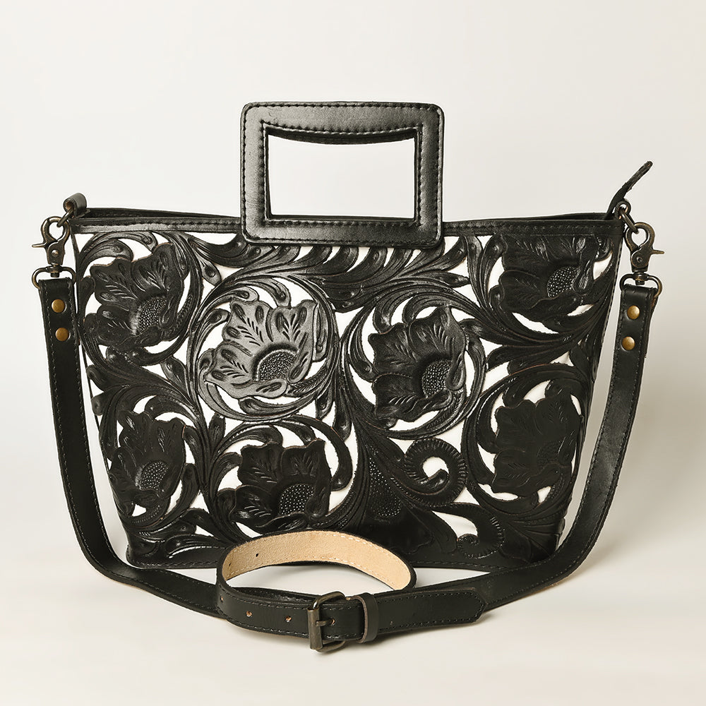 Ohlay Tote Hand Tooled Genuine Leather