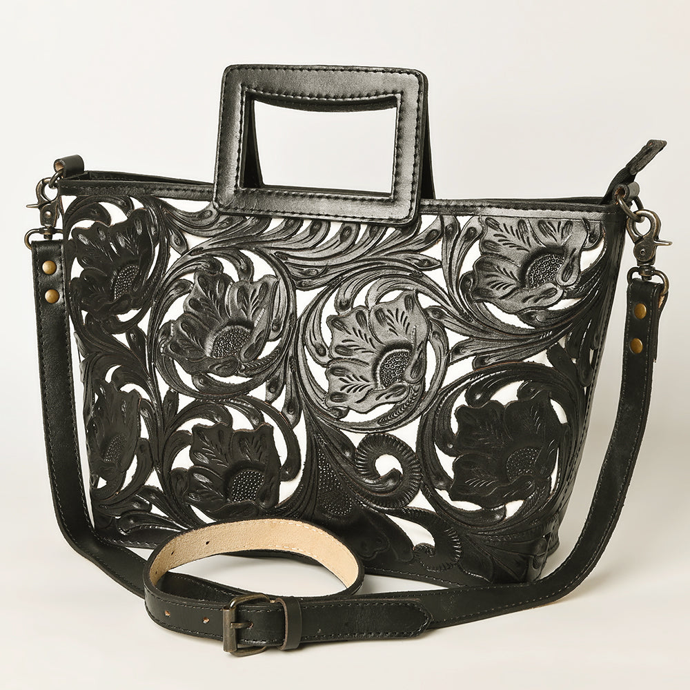 Ohlay Tote Hand Tooled Genuine Leather