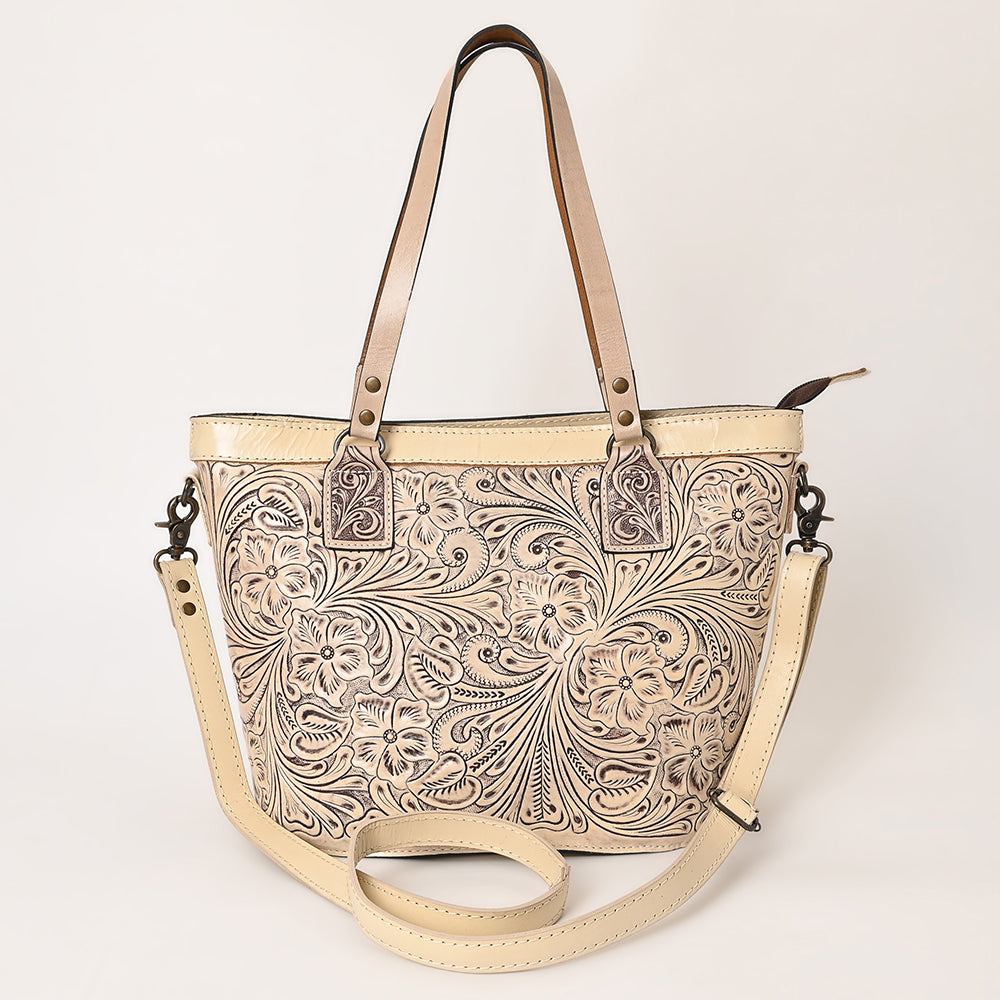 OHLAY Hand-Tooled Leather Tote