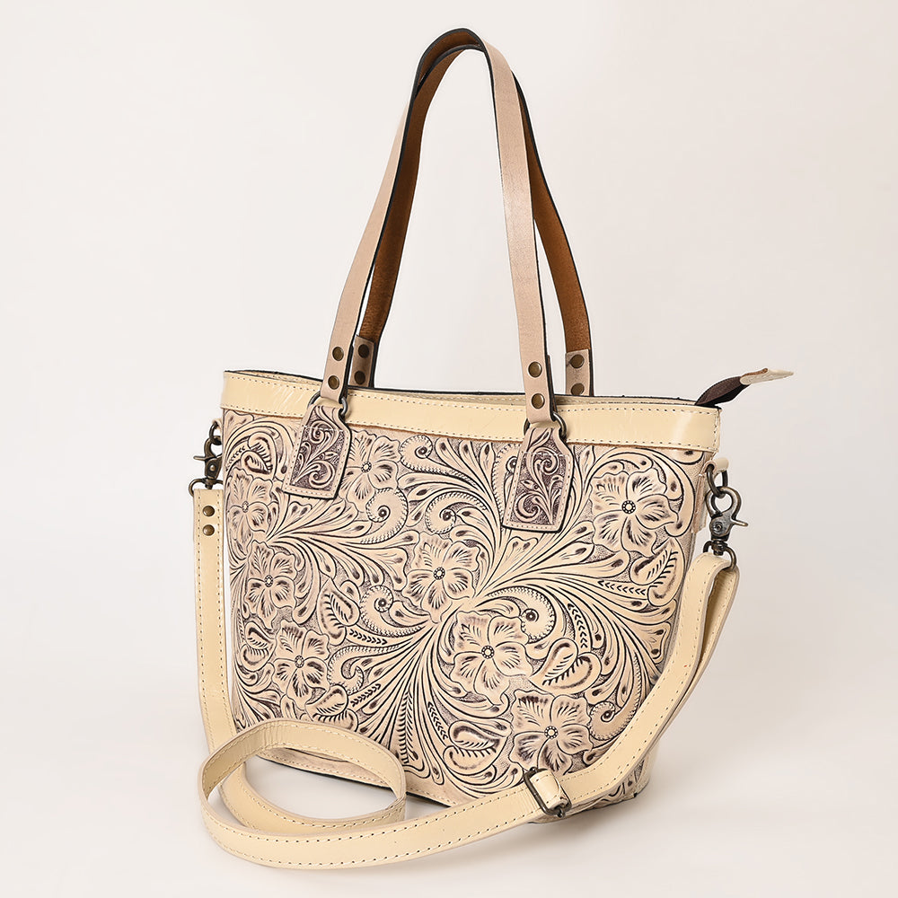 OHLAY Hand-Tooled Leather Tote