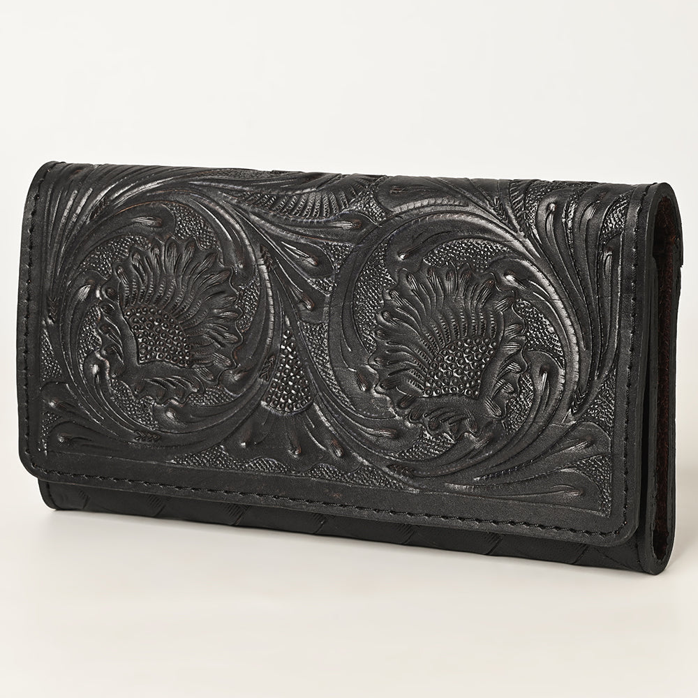 Ohlay Wallet Hand Tooled Genuine Leather