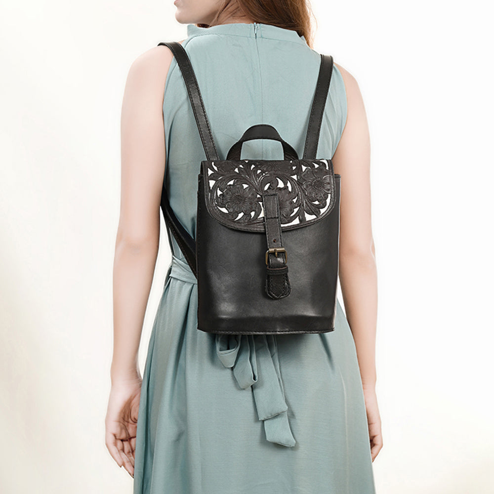 Ohlay Backpack Hand Tooled Genuine Leather