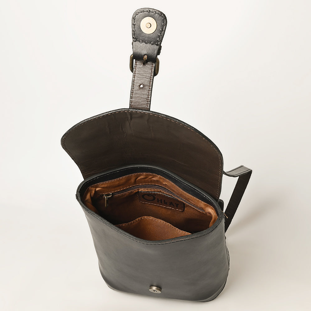 Ohlay Backpack Hand Tooled Genuine Leather
