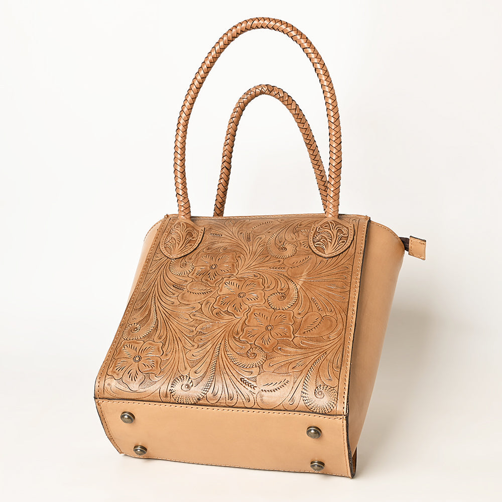 Ohlay Tote Hand Tooled Genuine Leather