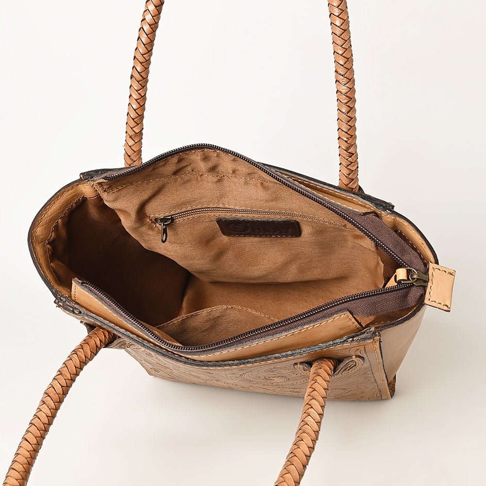 Ohlay Tote Hand Tooled Genuine Leather